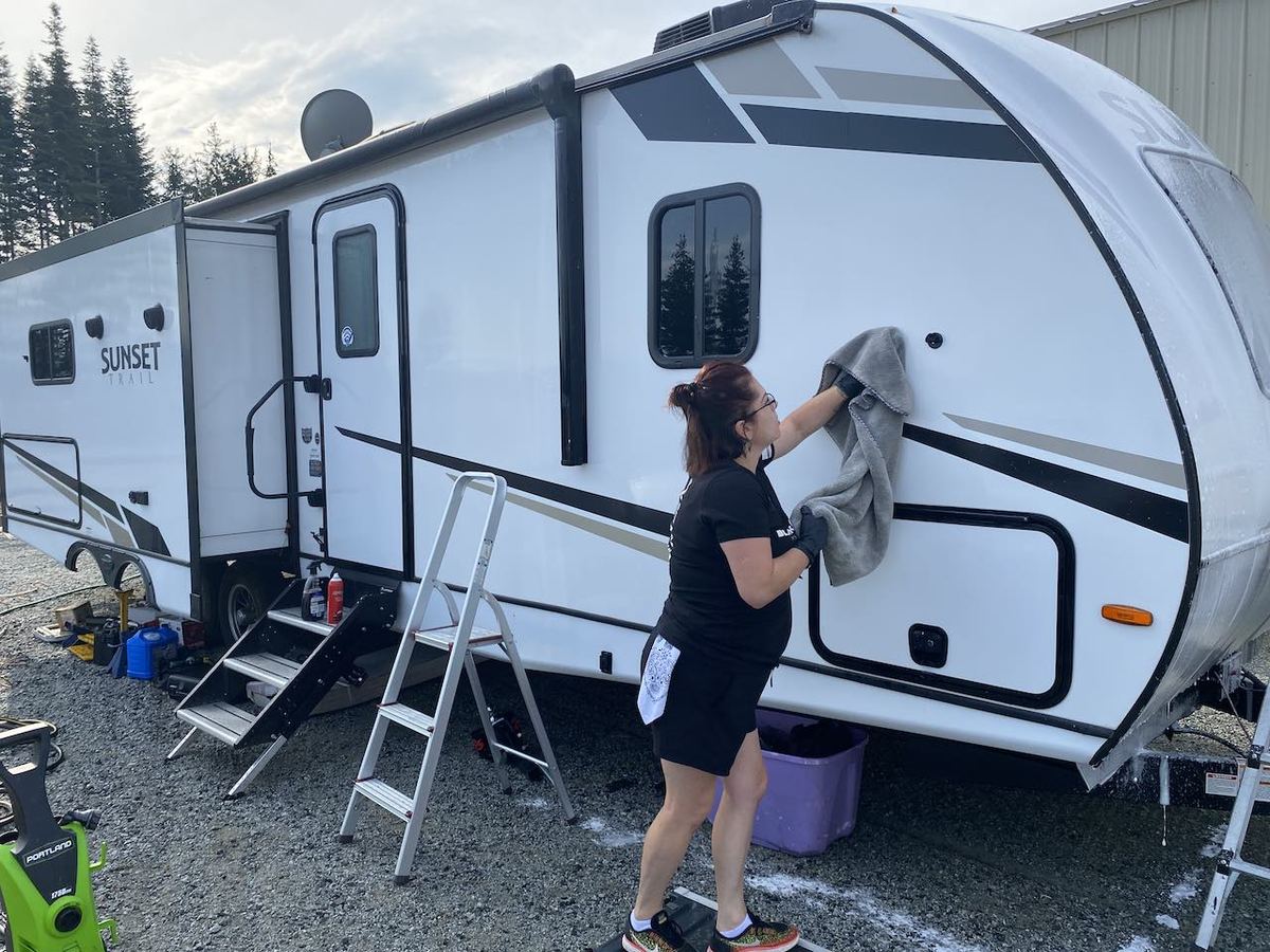 Travel trailer wash and detail by Black Rock Mobile Detailing in Sandpoint, Idaho